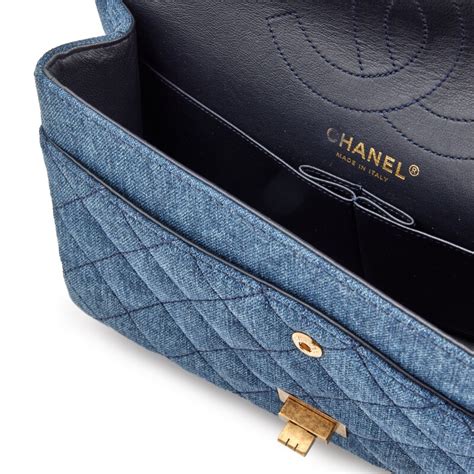 Chanel Blue Quilted Denim 2.55 Reissue 226 Flap Aged Gold 